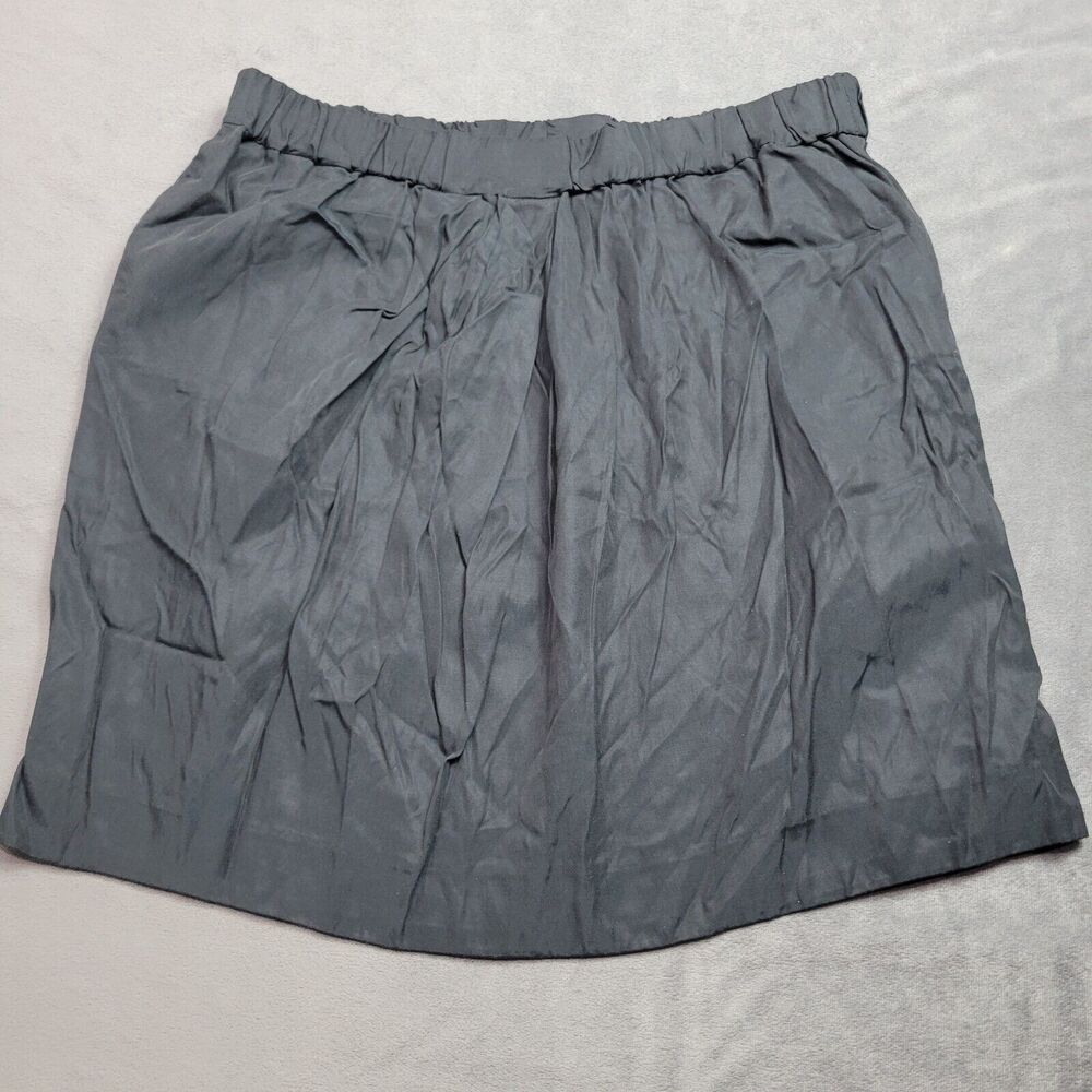 Loft Skirt Womens Small Petite Black Knee Stretch Pull On Pockets Rayon Cotton